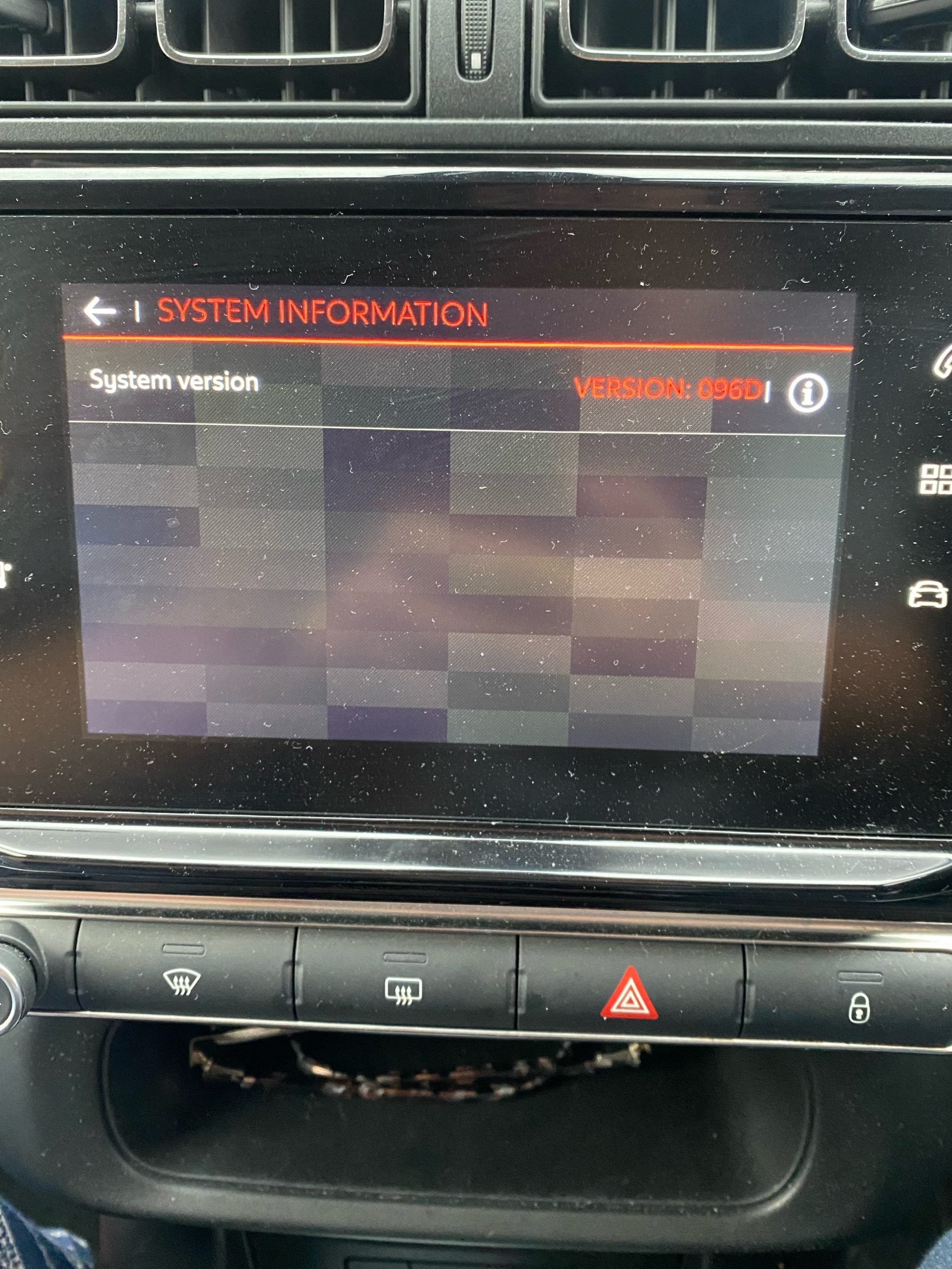Citroen C3 Flair service screen update version 5_096_20.0h022.23